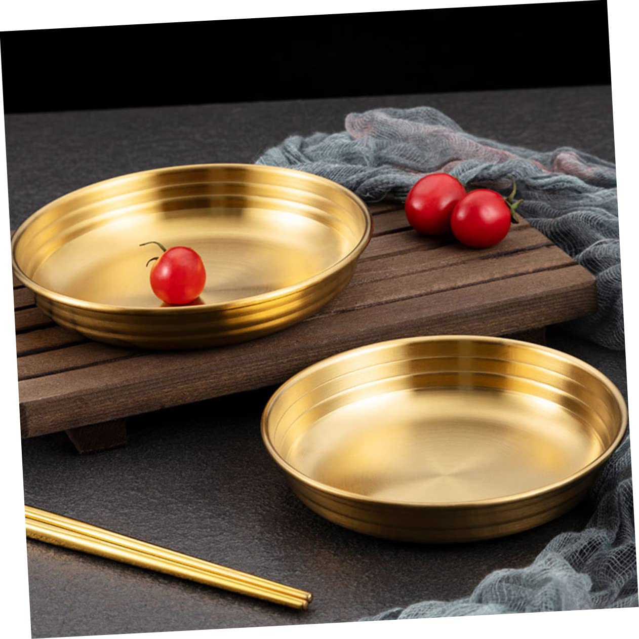 Cabilock 2pcs Flat Bottom Appetizer Plate Korean Kimchi Dish Spice Dish Versatile Sauce Bowl for Dipping Sauces Smooth Easy to Clean for Restaurants and Catering