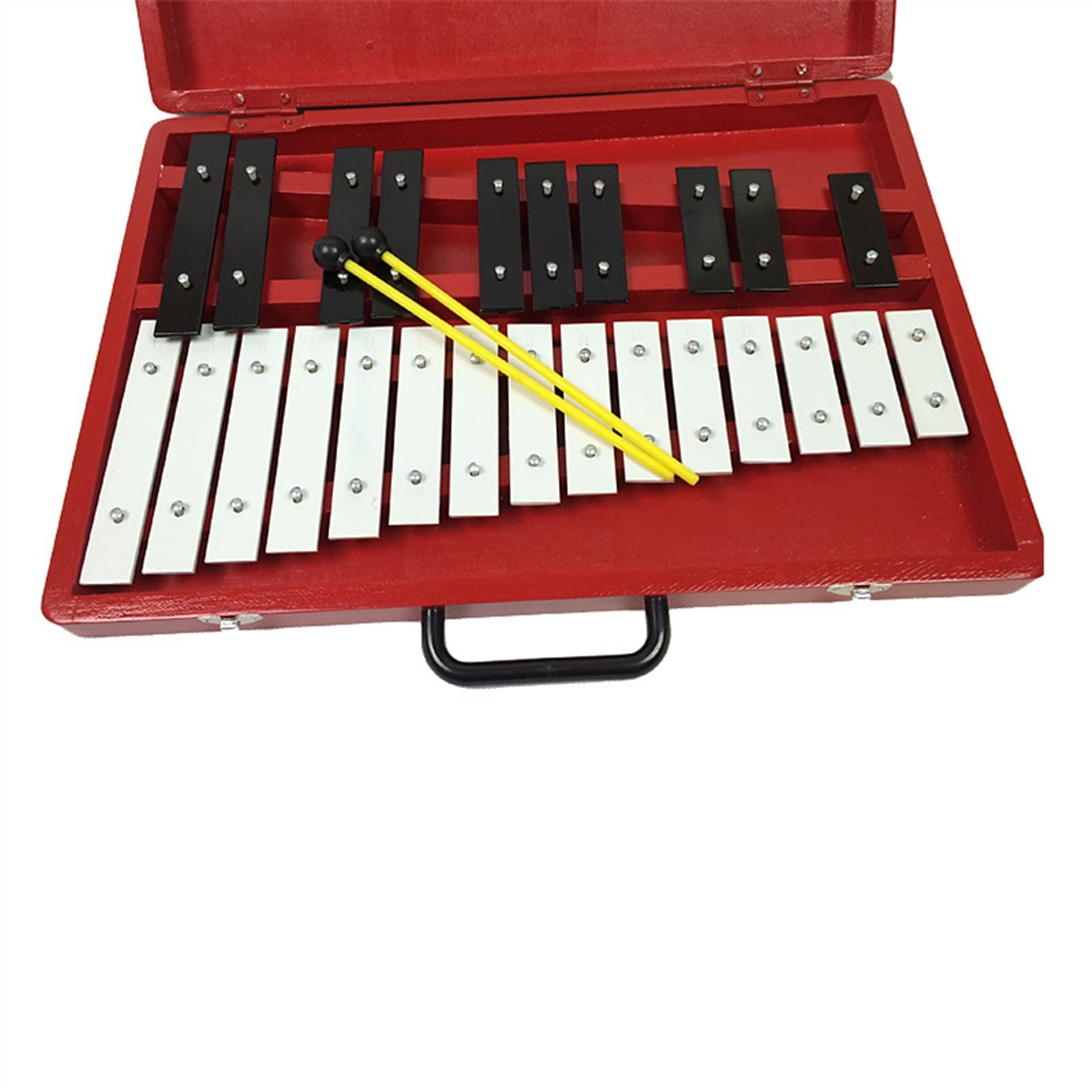 Percussão Musical Strumento a percussione con scatola rossa a 25 toni, piastra in alluminio, supporto per l'insegnamento della musica per pianoforte, percussioni Xilofoni