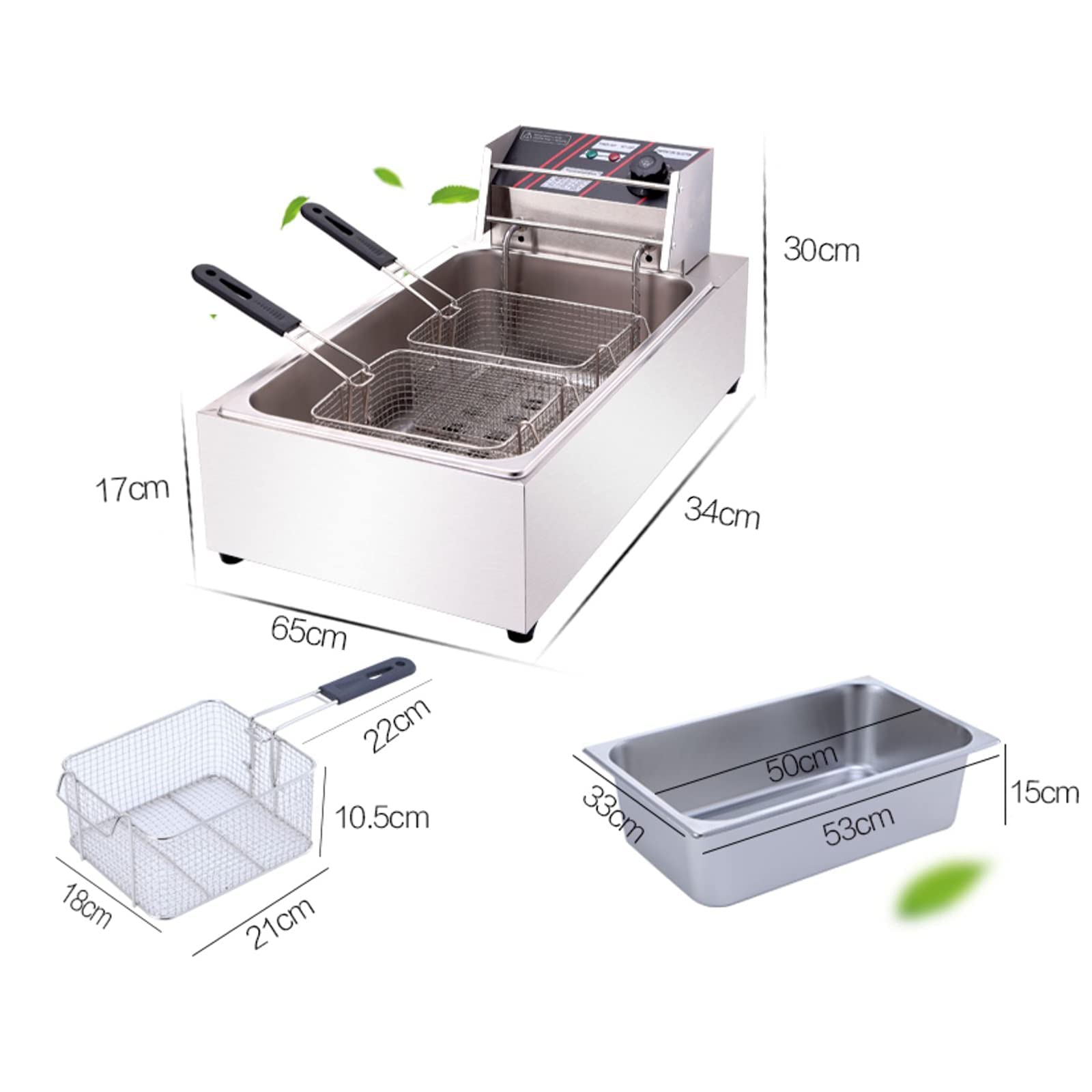 Amazon.com: 3000W 20L Electric Deep Fryer Single Tank Deep Fat