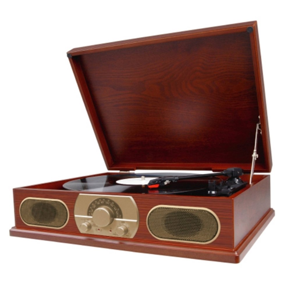 Studebaker Wooden Turntable with AM/FM Radio & Cassette Player SB6052