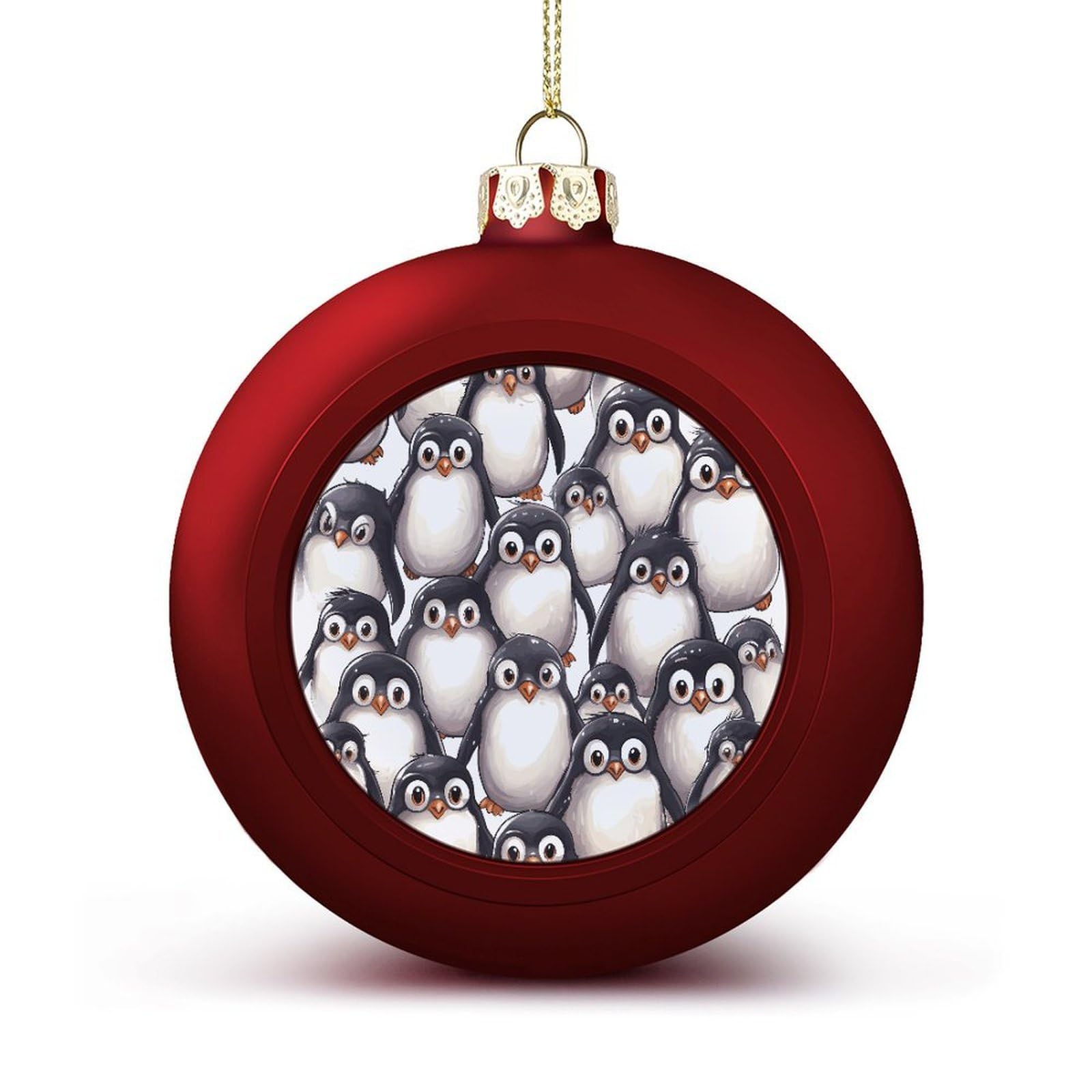 Cute Baby Penguins Sketch Christmas Balls Ornaments for Xmas Christmas Tree 1.6" Hanging Shatterproof Xmas Balls Hanging Decor Pendants for Holiday Party Outdoor Indoor DIY Craft Supplies