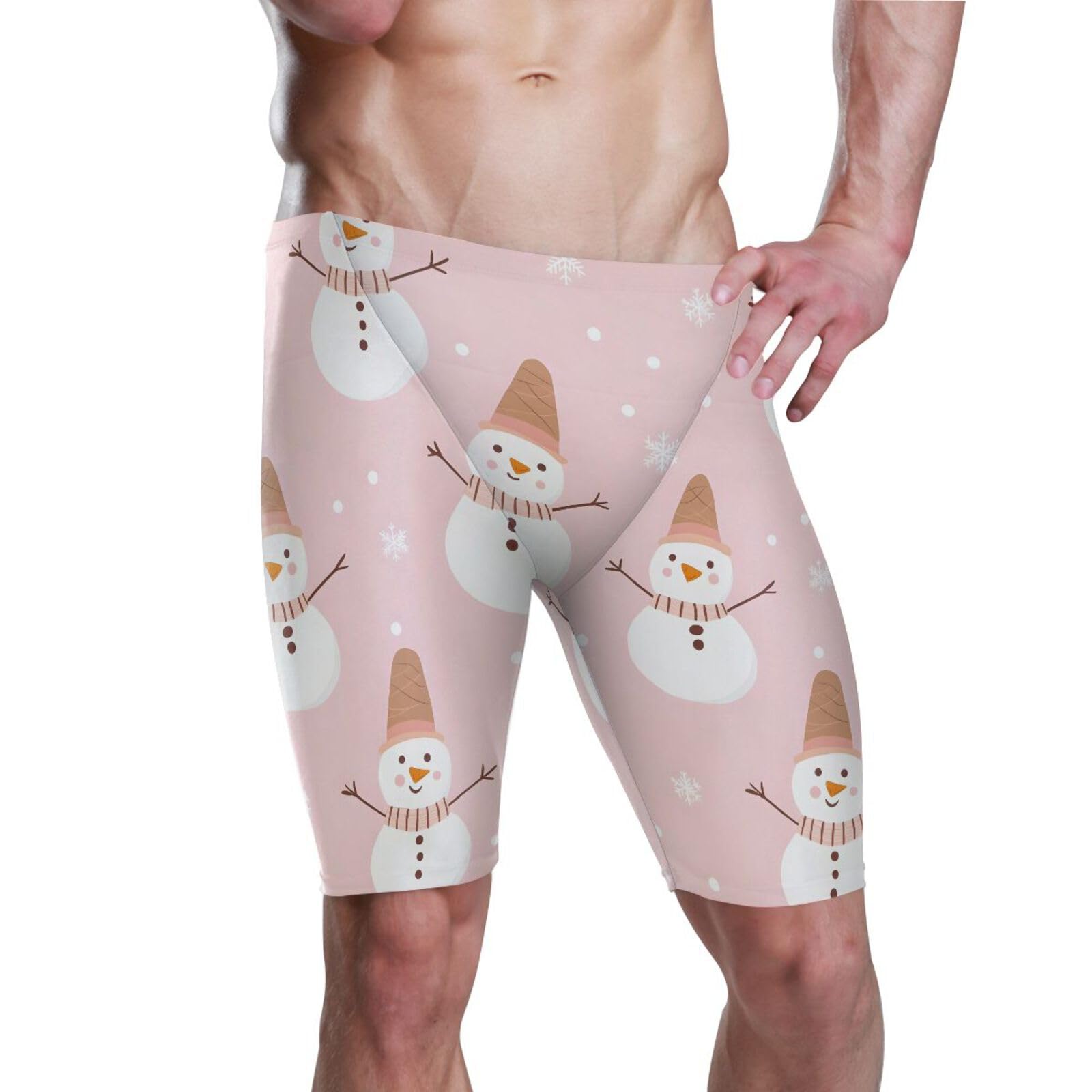 Swimsuits Christmas Snowman Men's Swim Jammers Athletic Swimwear S 202b8156