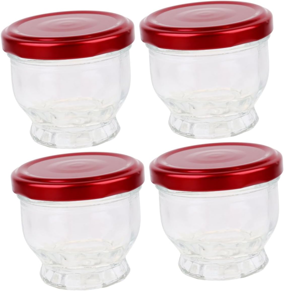Alipis 4pcs - Dessert Glass Jars Pudding and Honey Containers for Home Use Cute Cubilose Jars for Storing Yogurt Jams and Spices