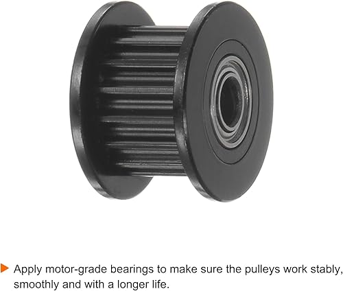 Miniatura 22 de HARFINGTON 5pcs 2GT Polea tensora 20 dientes 0.157 in diámetro 0.709 in diámetro correa de aluminio para 0.236 in ancho cinturón 3D impresora CNC