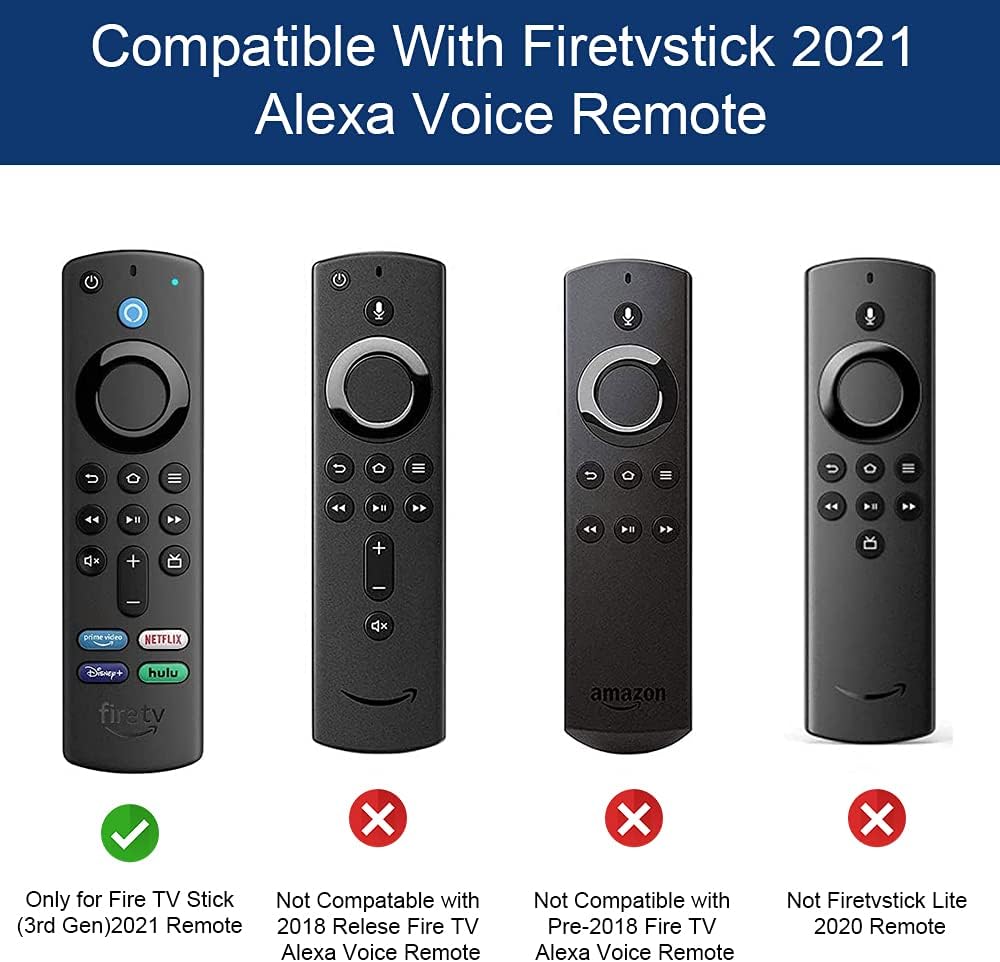 3Pack Protective Case Covers for All-new Alexa Voice Remote,for Fire TV Stick 4k 2021(3rd Gen)Remote Shockproof Back Replacement Case Holder Skin Covers Protector Sleeve Piece-Glowblue,Glowgreen,Rose
