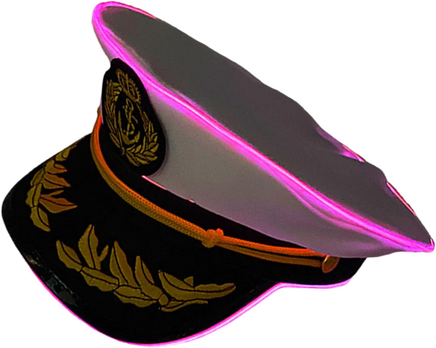 Cotton LED Lighted Hat with Captain Embroidery for Stylish Nighttime Fun and Embroidered Captain Hat