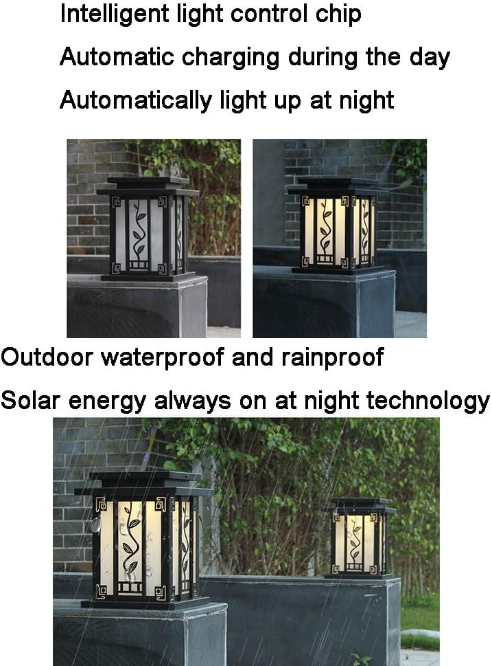 Black Floor Lamp - IP54 Waterproof Outdoor Lighting for Patio, Garden, and Terrace 3000K LED Acrylic Lantern, Pack of 1