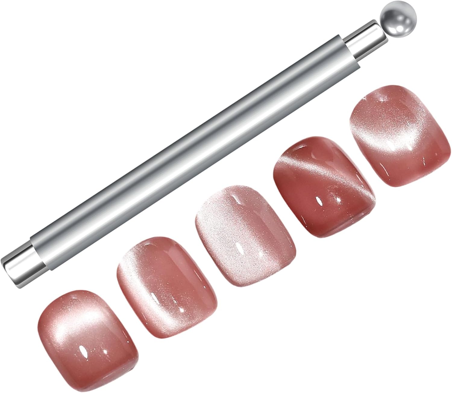 Nail Magnet – Double-Ended Kitten Eye Nail Magnet | Ergonomic Grip Multi-Functional Beauty Gadget for Fingernails Polish Women Adults Teens