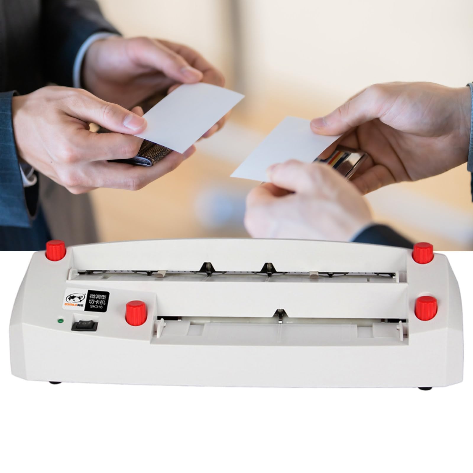 Taglierina elettrica per Biglietti da Visita da 3,5"x2", 30 Pezzi/min, taglierina per Ufficio da 300 g per aziende, taglierina Automatica per Biglietti da Visita e rilegatrice per