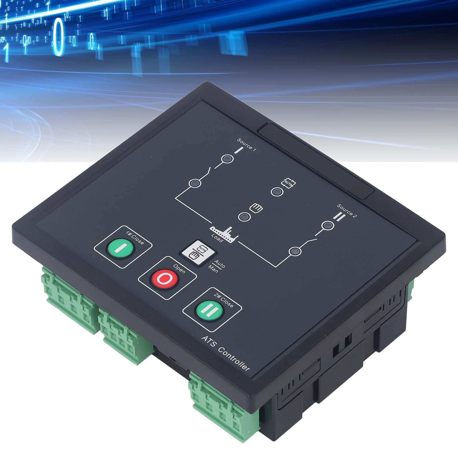 Aramox Controlador de Generador Generador ABS Controlador ATS AC170 a 277V Pantalla LCD Retroiluminada IP65 Conmutación de Potencia Dual para Paneles de Grupo Electrógeno Sistemas de Transferencia y