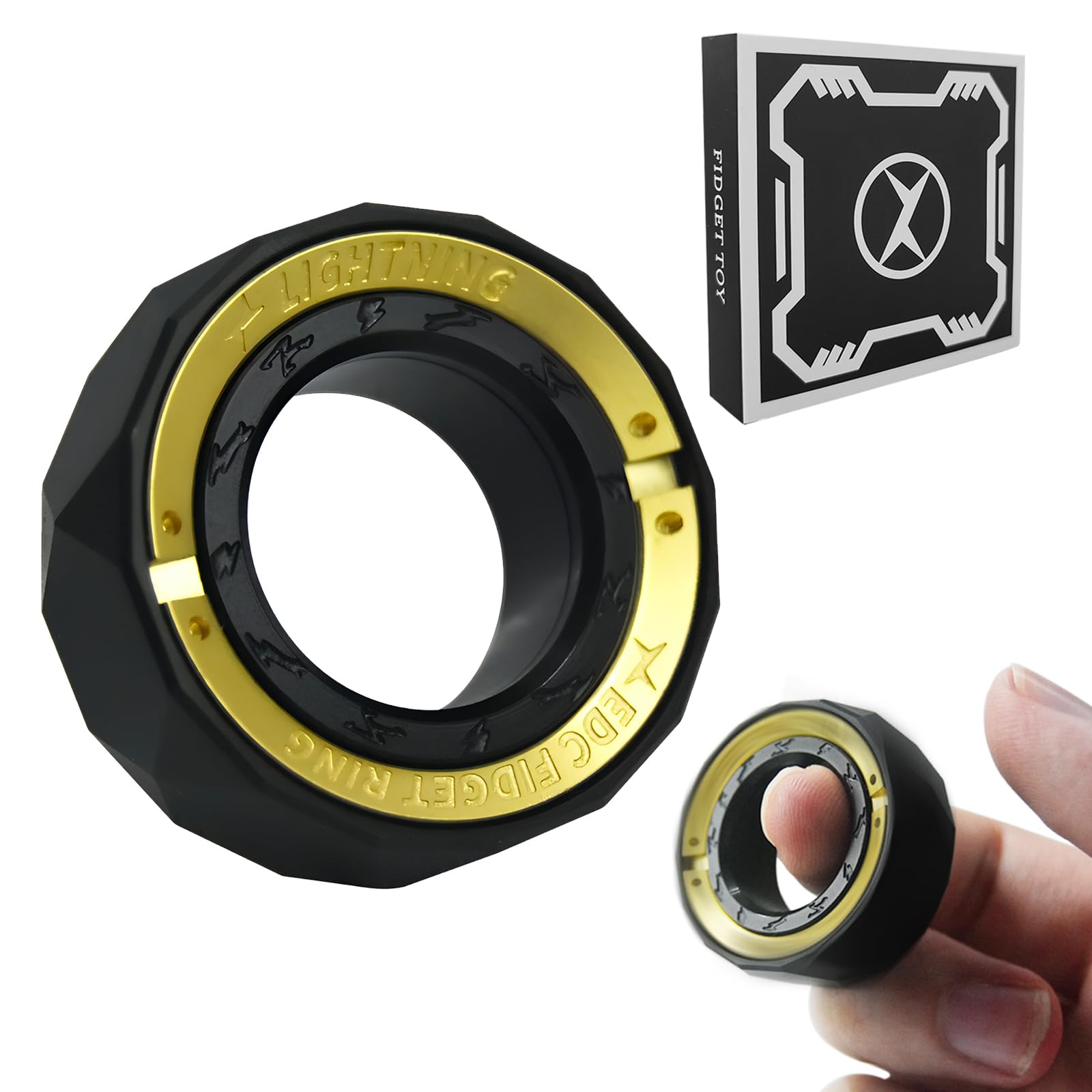 Fidget Toys Adults, Dual Mode Silent Fidget Spinner & Fidget Ring