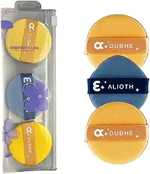 Kit Esponjas de Maquiagem para Pó Compacto – 3 Unidades, Toque Macio, Acabamento Natural e Prático para Uso Diário