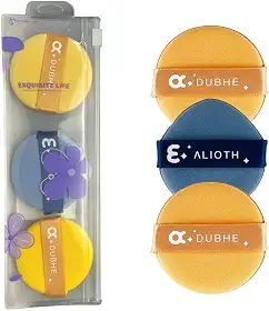 Kit Esponjas de Maquiagem para Pó Compacto – 3 Unidades, Toque Macio, Acabamento Natural e Prático para Uso Diário