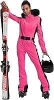 Vista 107 de GSOU SNOW Traje de esquí para mujer, traje de nieve de una pieza, para snowboard, delgado, aislante, impermeable, resistente al viento