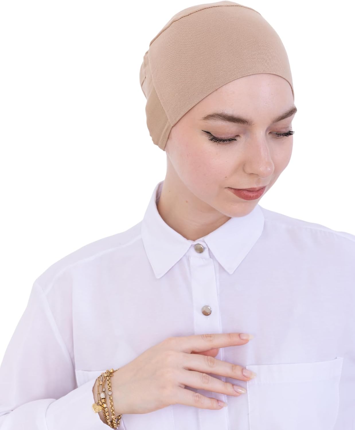 Prien Soft Undercap Hijab for Women, Cotton Islamic Bonnet, Muslim Head Scarf Inner Cap for Prayer Wear, Turban Hat Ramadan - Image 4