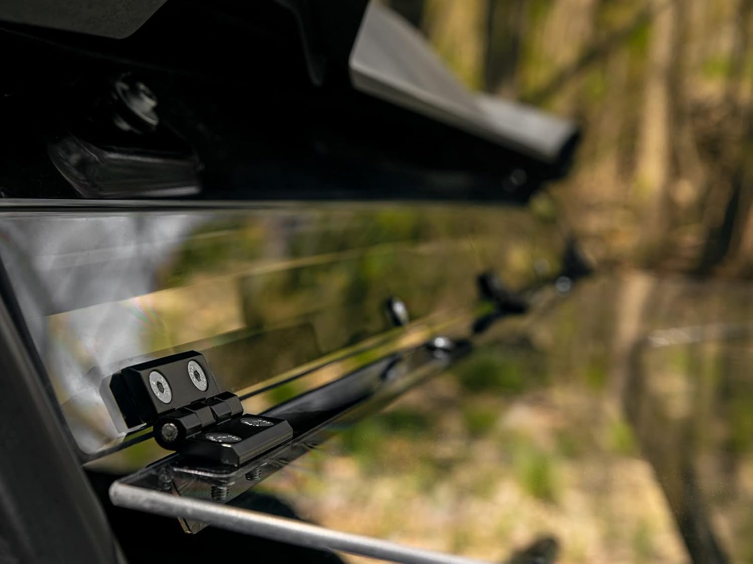 SuperATV Heavy Duty Scratch Resistant Flip Windshield compatible with John Deere Gator XUV Models | Made of 1/4" Thick Polycarbonate - 250x Stronger Than Glass | USA Made