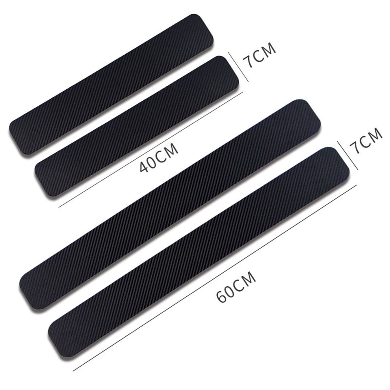 4 Pezzi Fibra di Carbonio Battitacco per Auto Sticker, per Ren-Ault CAPTUR, Esterno Battitacco Protezione Plates Anti-Graffio Scuff Adesivi Decorativi Accessori,White