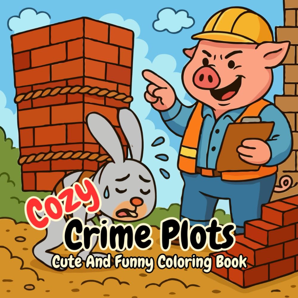 Cozy Crime Plots: Cute And Funny Designs Features Crime, Accident, Drama, Silly Plots | Coloring Book For Adults And Teens: Bold And Easy Coloring Book