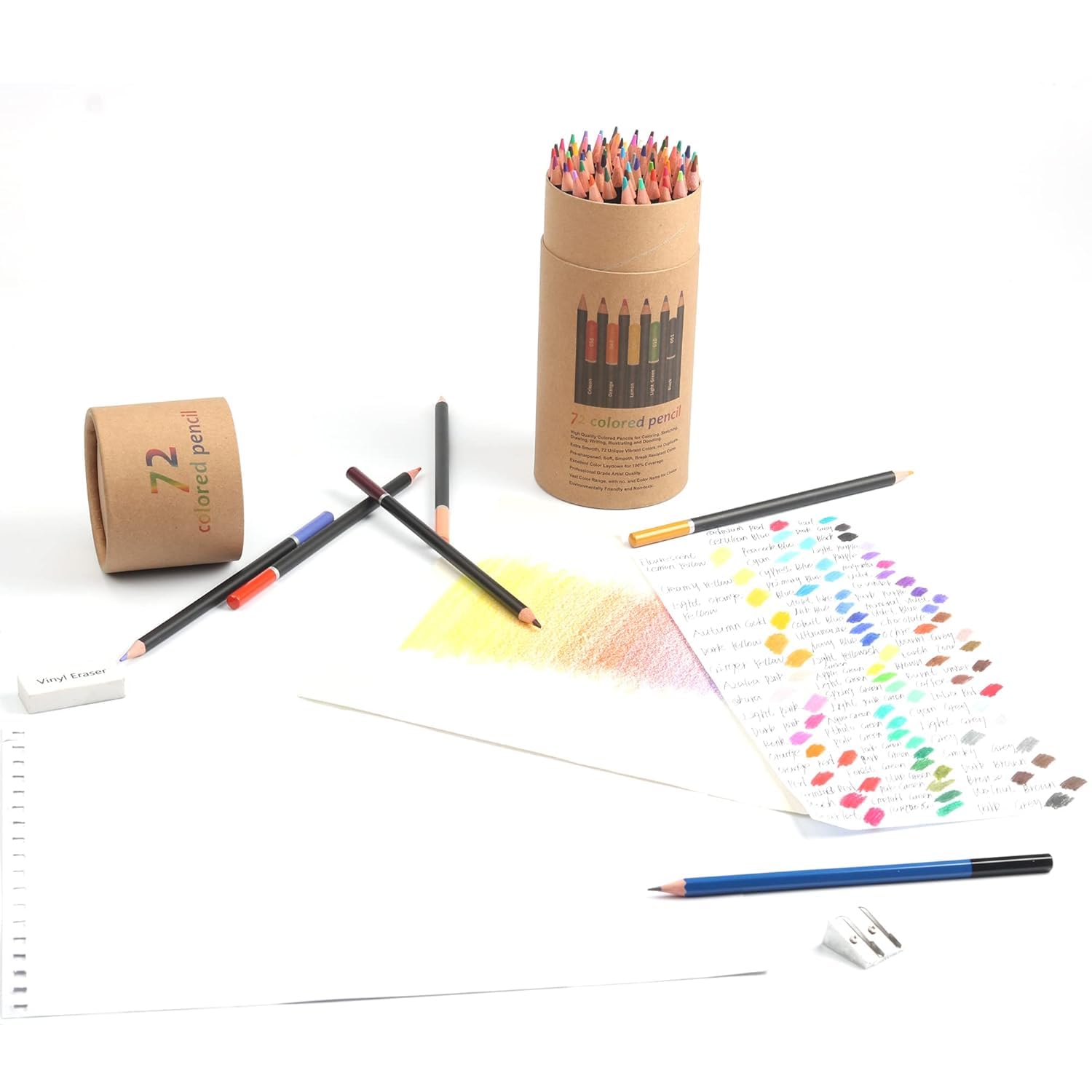 Corslet 85-teiliges Kunstzubehör für Künstler, 72-teiliges Buntstift-Set und 12-teiliges Zeichenstift-Set, Skizzierstifte, Graphit-Skizzierstift-Set, Bleistift-Farbset zum Zeichnen und Skizzieren, mit