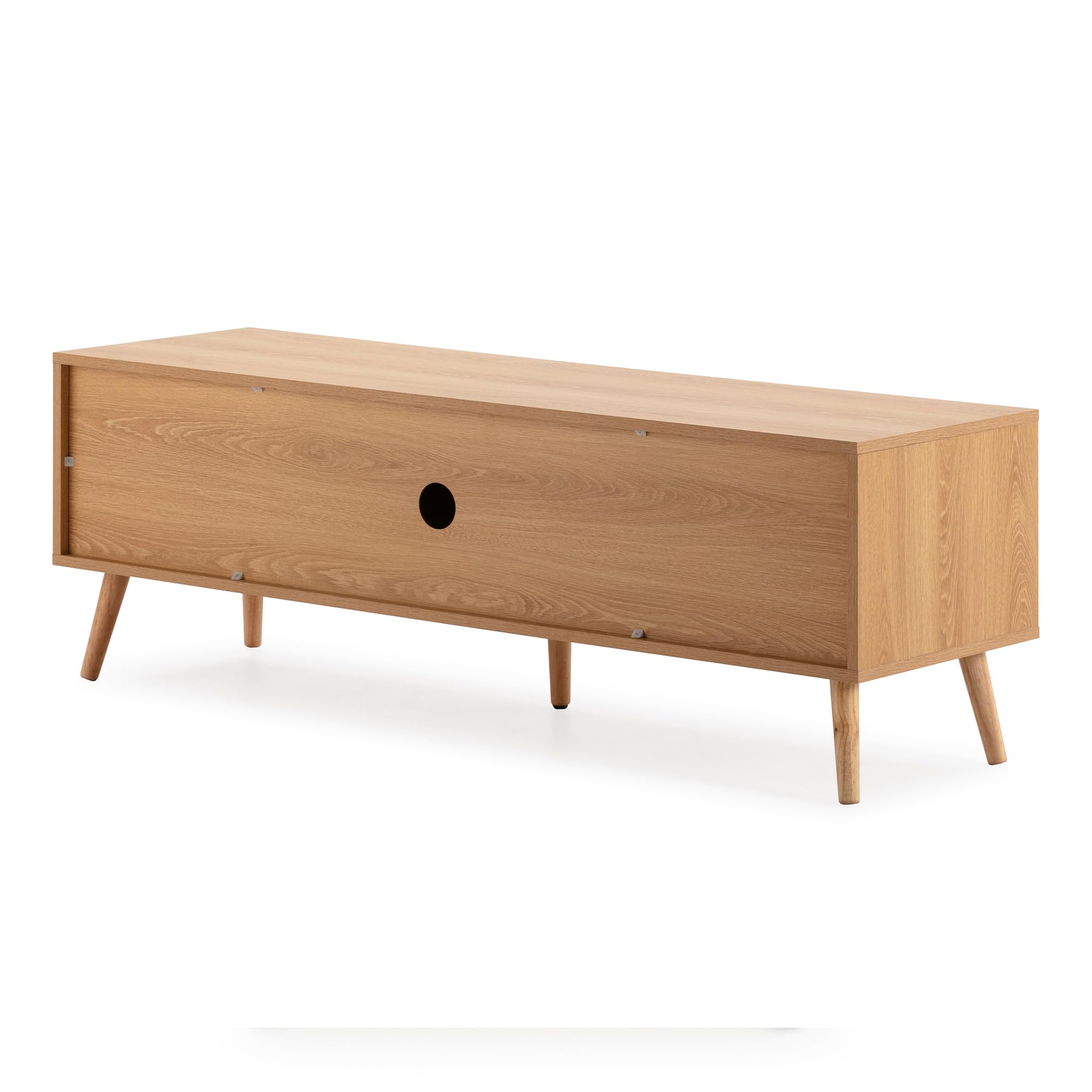 HOMN LIVING Mueble TV Telmo 3 Puertas Color Roble, 130 cm (Ancho) 40 cm (Profundo) 45 cm (Altura)