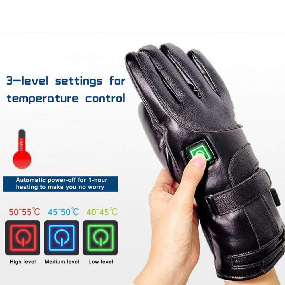 CHEWYNP Guanti riscaldati Ricaricabili per Uomo Donna Touchscreen Alimentato a Batteria Guanti Termici Invernali Antivento Guanti scaldamani per artrite Motocicletta Escursionismo Sci Cicl