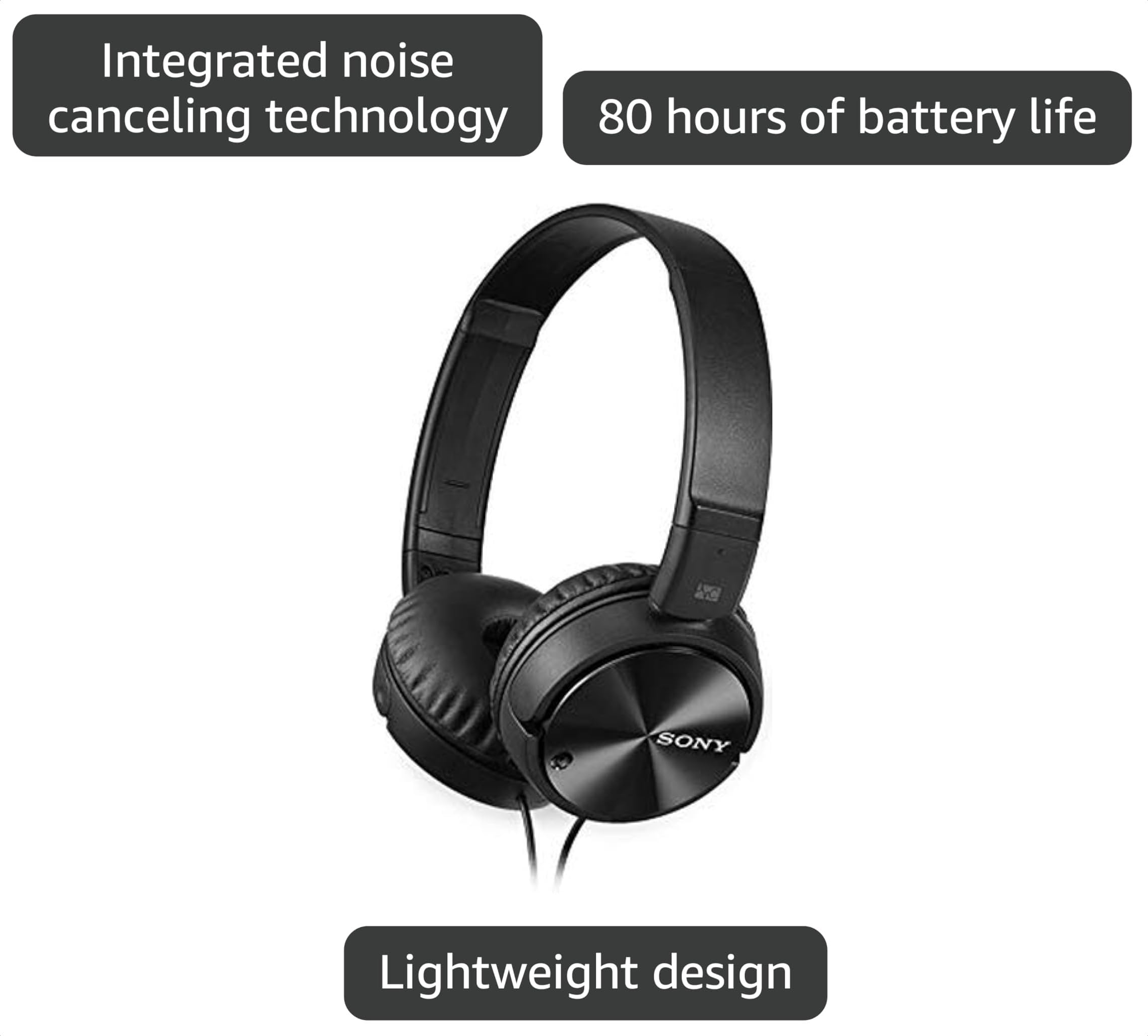Amazon.com: Sony MDRZX110NC Noise Canceling On Ear Headphones
