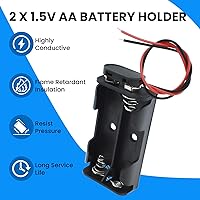 Vista 4 de SDTC Tech Juego de 2 soportes de batería AA de 1,5 V y kit de conector a presión tipo I 3 voltios espesar caja de batería de plástico
