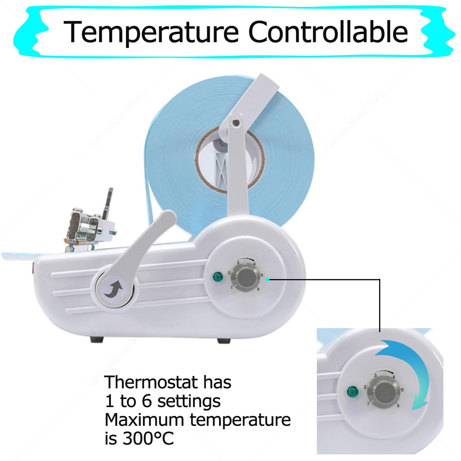 Sigillante portatile per sacchetti di sterilizzazione per disinfezione, temperatura regolabile, 0-25 cm, per apparecchiature dentali mediche imballaggi puliti