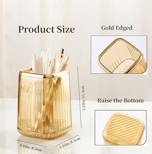 Miniatura 8 de Soporte acrílico para bolígrafo, bonito organizador de escritorio transparente para lápices, brochas de maquillaje, cepillos de dientes, taza de