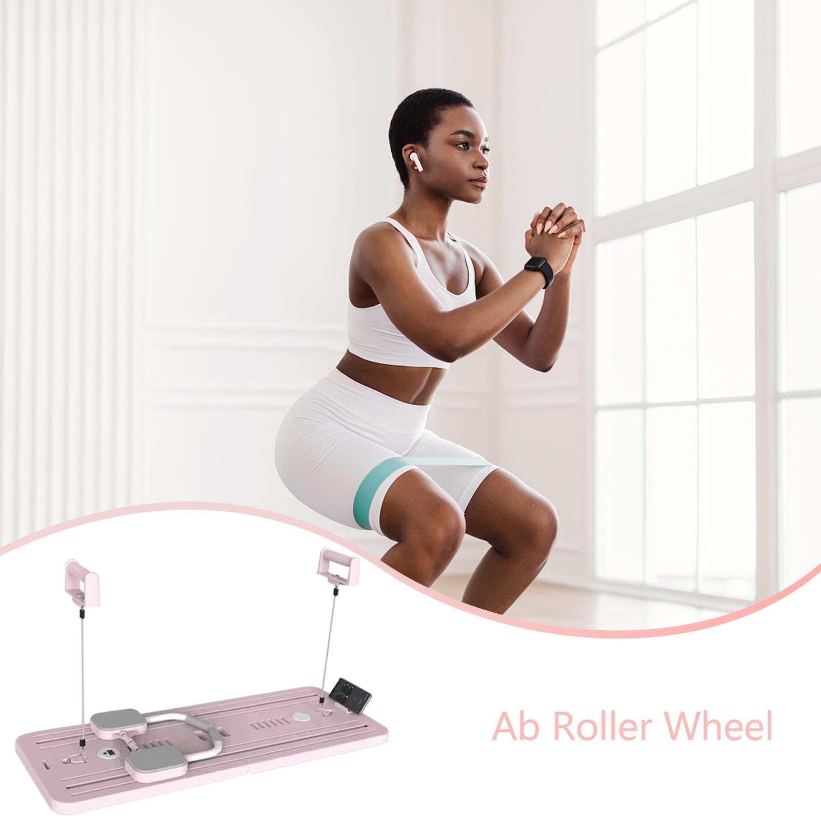 Bauchmuskelrad, 8-in-1 Bauchroller, eingebauter Telefonhalter, Workout Equipment Home Gym, Noiseless Bauchmuskelrad, Core Training Ab Roller, Compact Workout Wheel, Multifunctional Ab Roller, Smooth