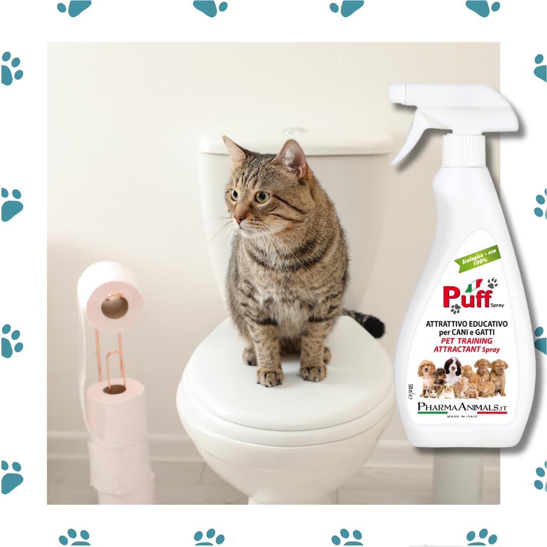 Puff Spray Attrattivo Naturale per Addestramento Cani e Gatti 100% Eco-Friendly | Facile Uso per Lettiera e Area Bisogni - 500 ml, Made in Italy