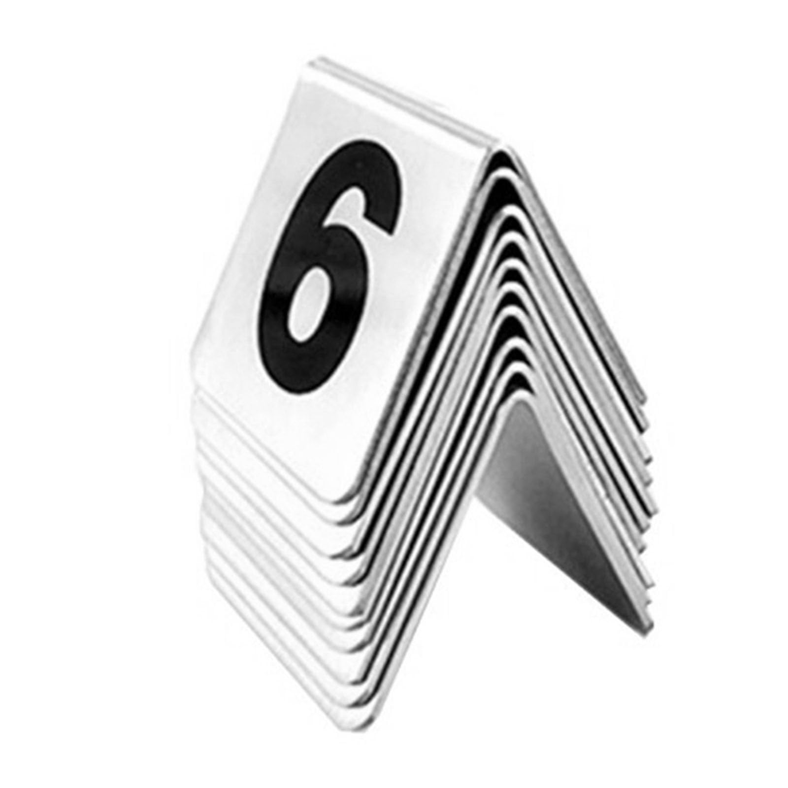 Tarjetas de números de mesa de restaurante, tarjetas de números de mesa de acero inoxidable, impresión a doble cara, 1-25, 1-50, adecuadas for restaurantes(1-50)