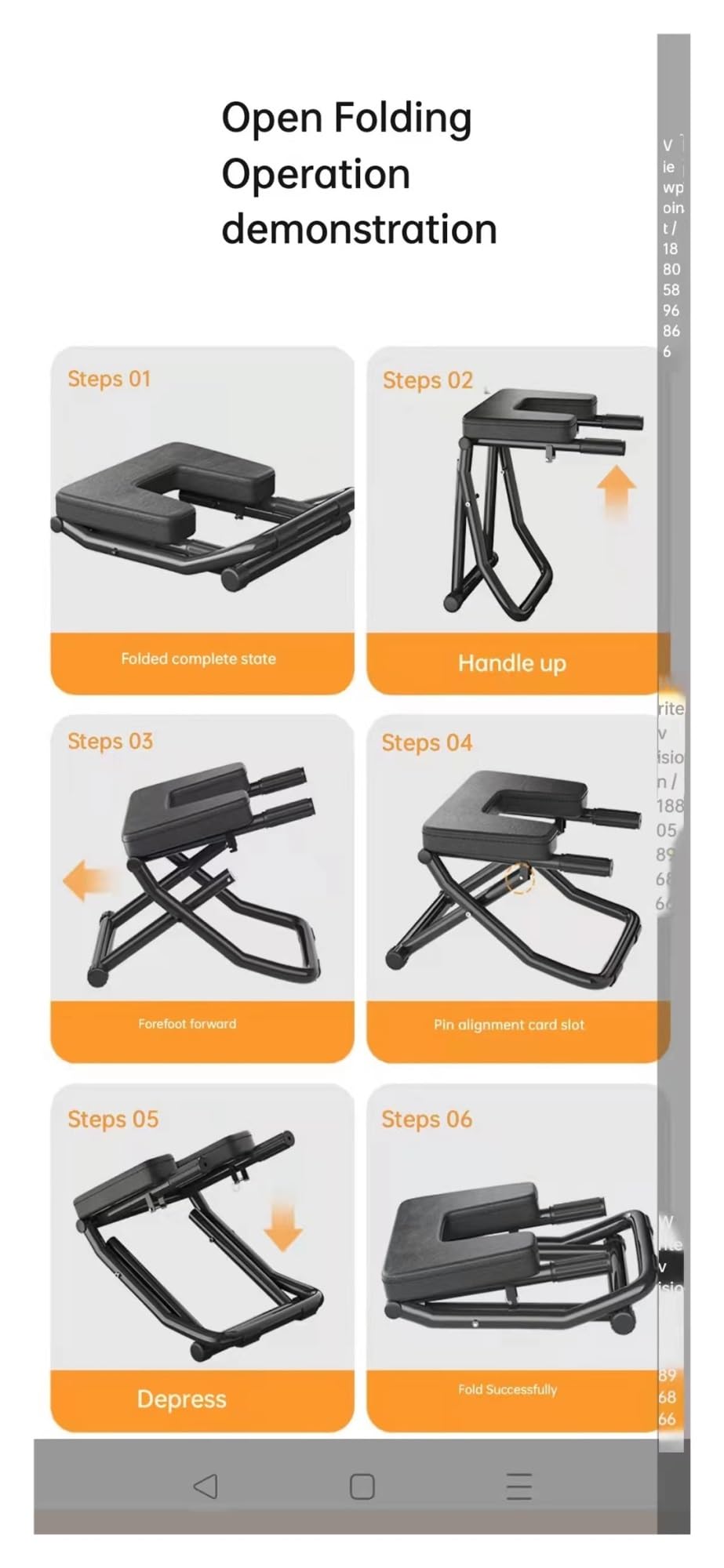 Taburete de inversión con Cabeza de Silla de Yoga, Kit de Ejercicios de inversión, Taburete de inversión Plegable, Taburete Auxiliar de inversión para práctica Principiante (Color: Rojo)