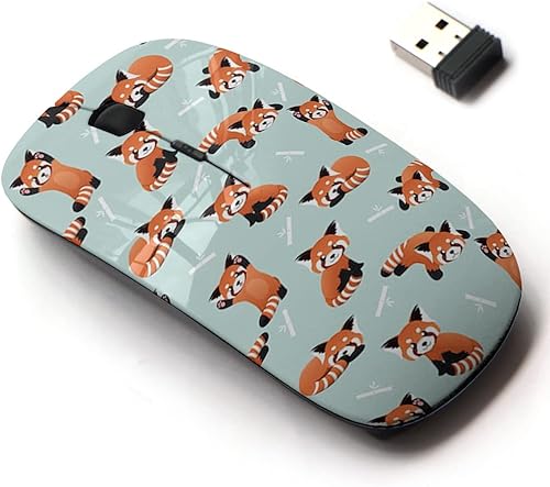 Ratón inalámbrico 2.4G con bonito diseño de patrón para todas las computadoras portátiles y computadoras de escritorio con nano receptor, lindo