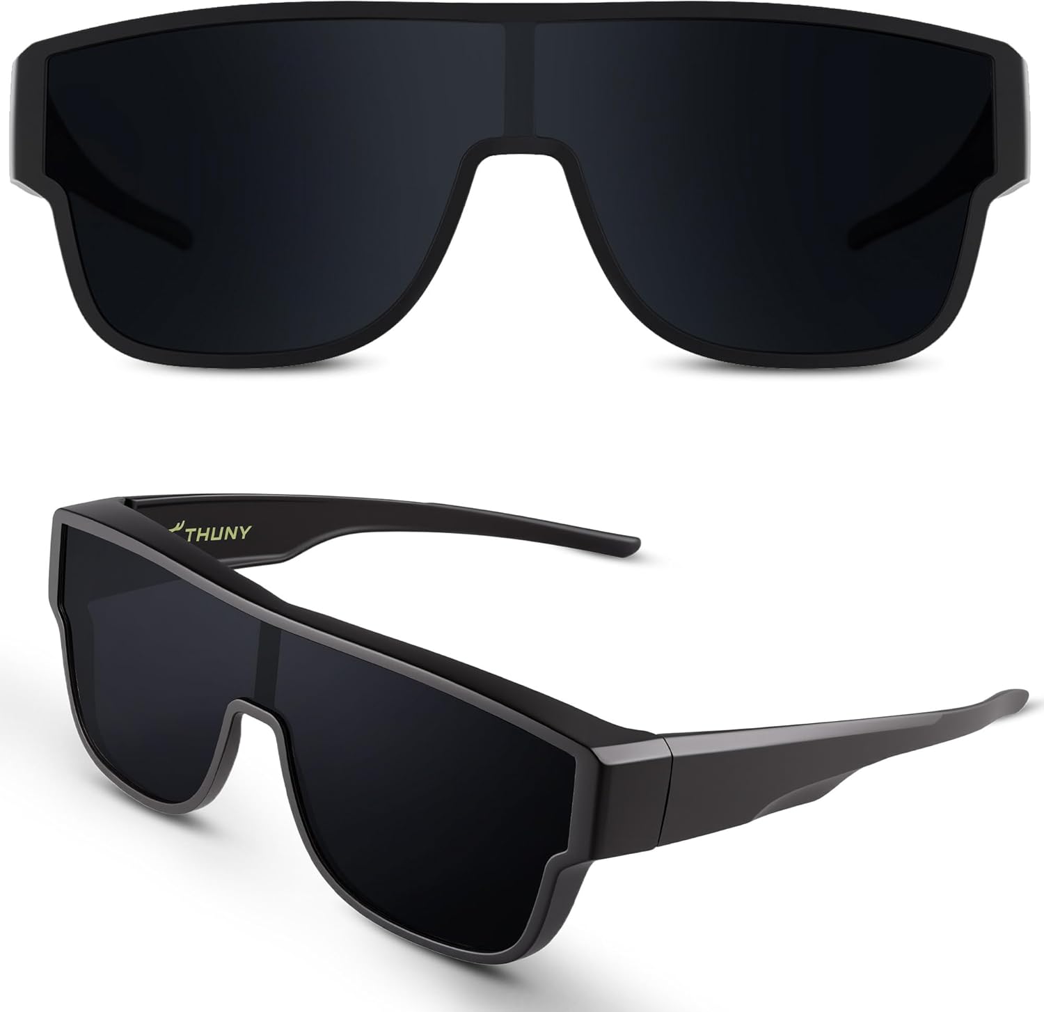 THUNY Polarized Fit Over Glasses Sunglasses for Men Women,Wrap Around Sunglasses Over Glasses Anti glare for Driving Cycling