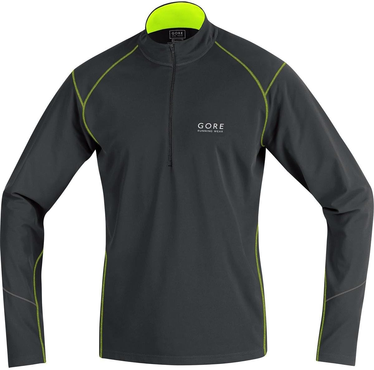 Gore Running Wear Men's Essential Long Shirt, Black/White, Medium