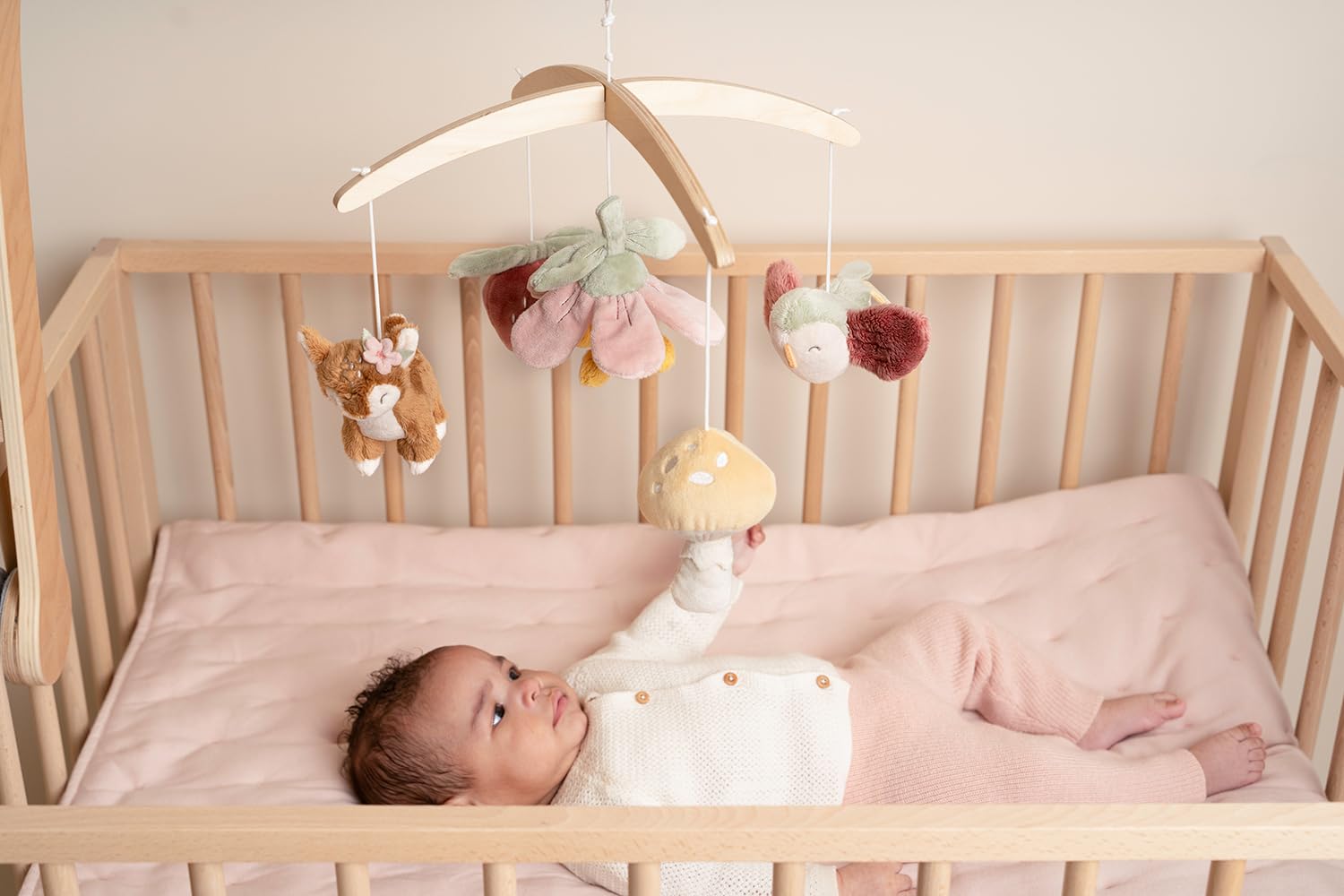 Little Dutch Mobile Musik Spieluhr mit Holz Halterung für Babybett - Fairy Garden