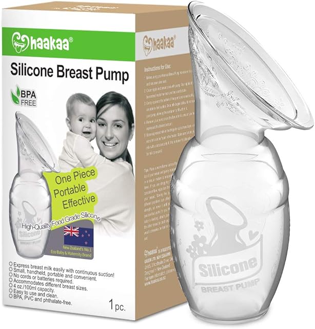 Haakaa Manual Breast Pump, Clear, 4oz/100ml