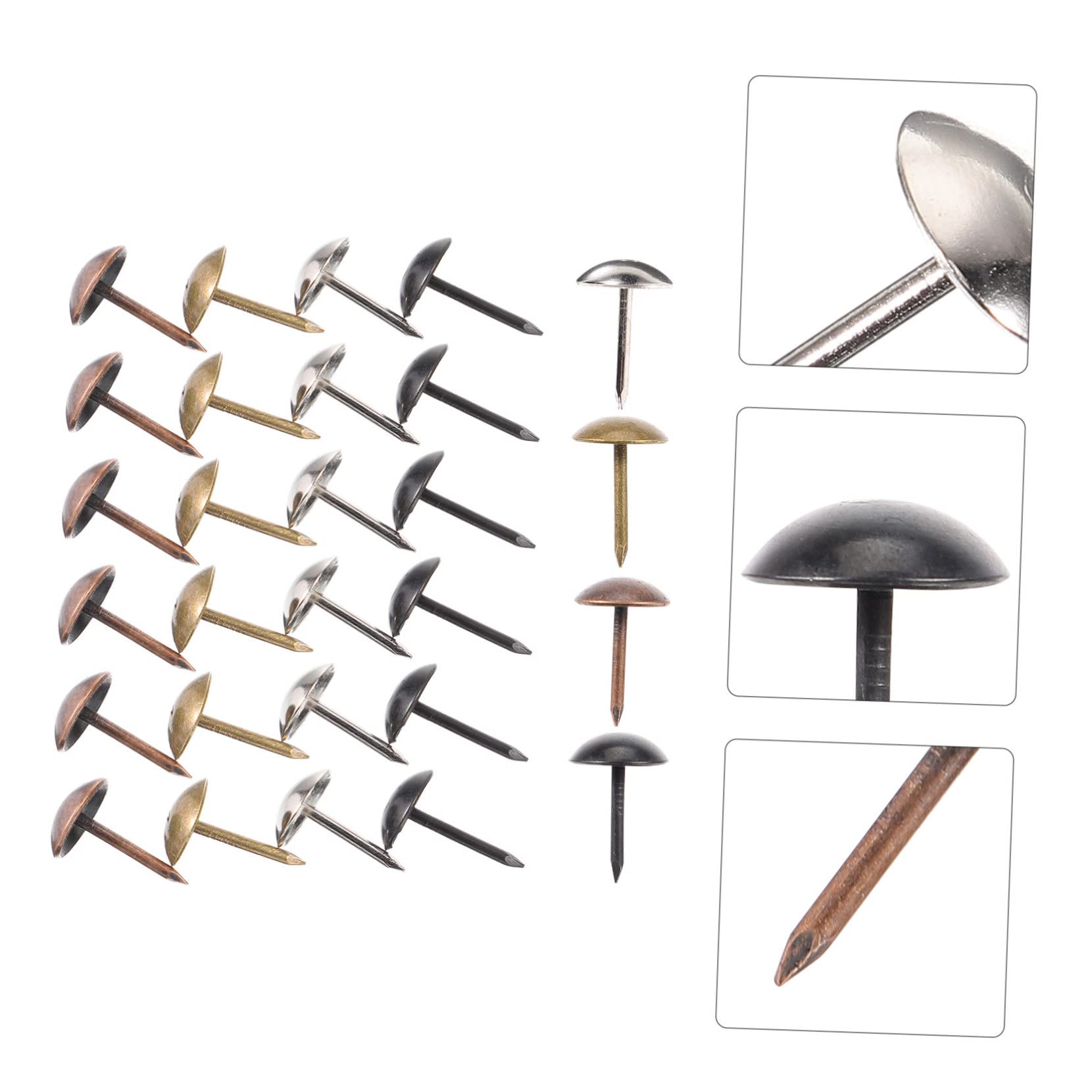 Veemoon 200pcs Upholstery Tacks Heavy Duty Decorative Nails Retro Bubble Nails for Furniture Upholstery Black Color