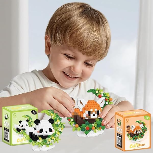 Lot de Mini Blocs de Construction Panda, Jouets de Construction Puzzle 3D Panda, Animaux Jouets Enfant Convient aux Adultes et aux Enfants Cadeau Anniversaire Enfants - 4