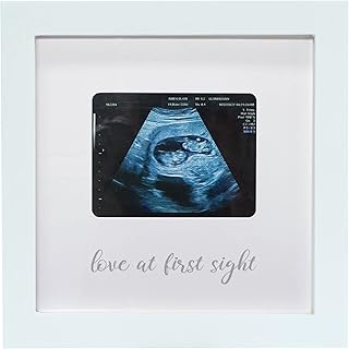Love at First Sight Ultrasound Picture Frames, Sonogram Picture Frame, Pregnancy Announcement for Grandparents, Baby Announcement Ideas Ultrasound Photo Frame Nursery Décor, White