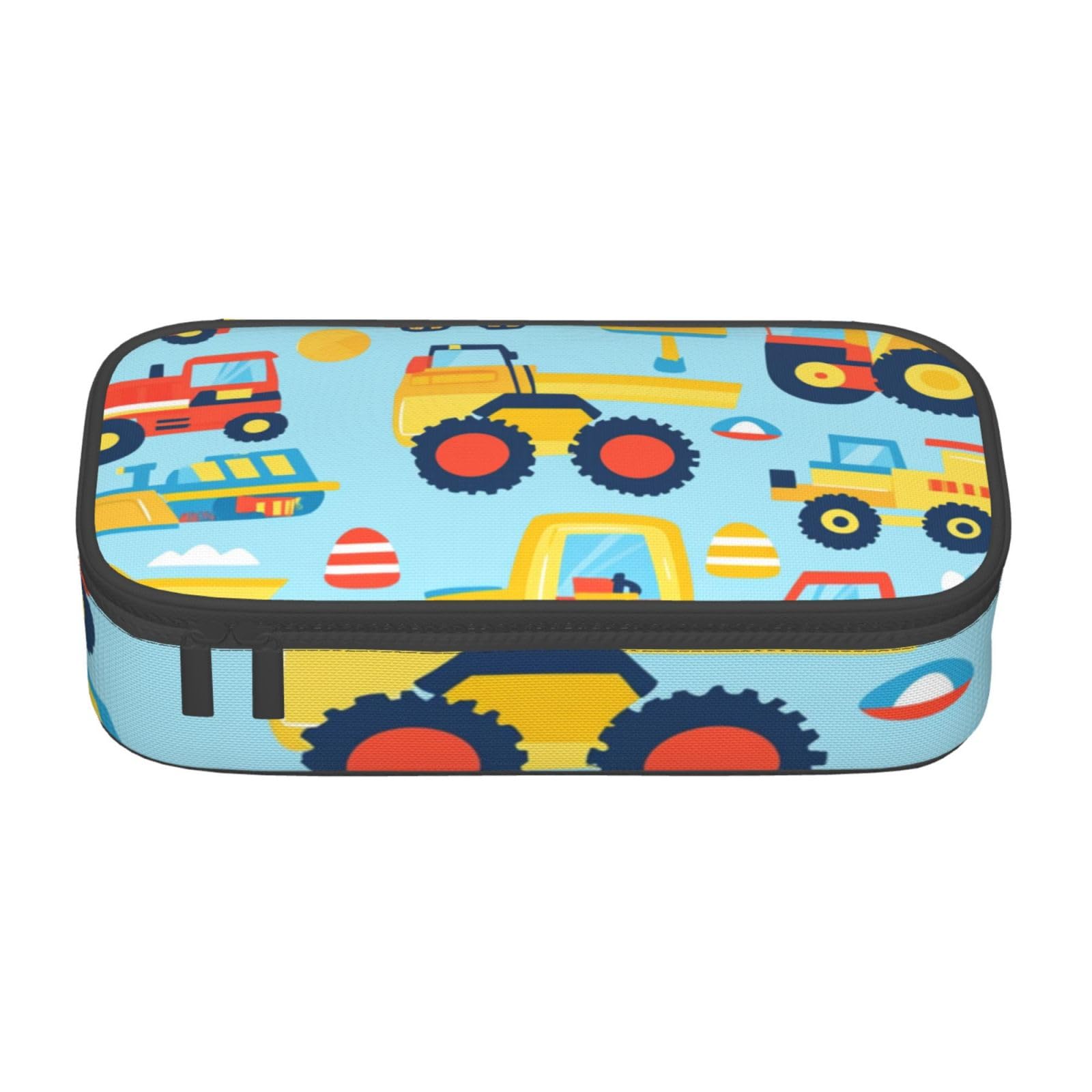 Mexpekil Cartoon Construction Vehicles Tractors Bulldozers Pencil Case for Girls Boys Pencil Bag Stationery Organiser with Compartments School Supply Bag for Students Office