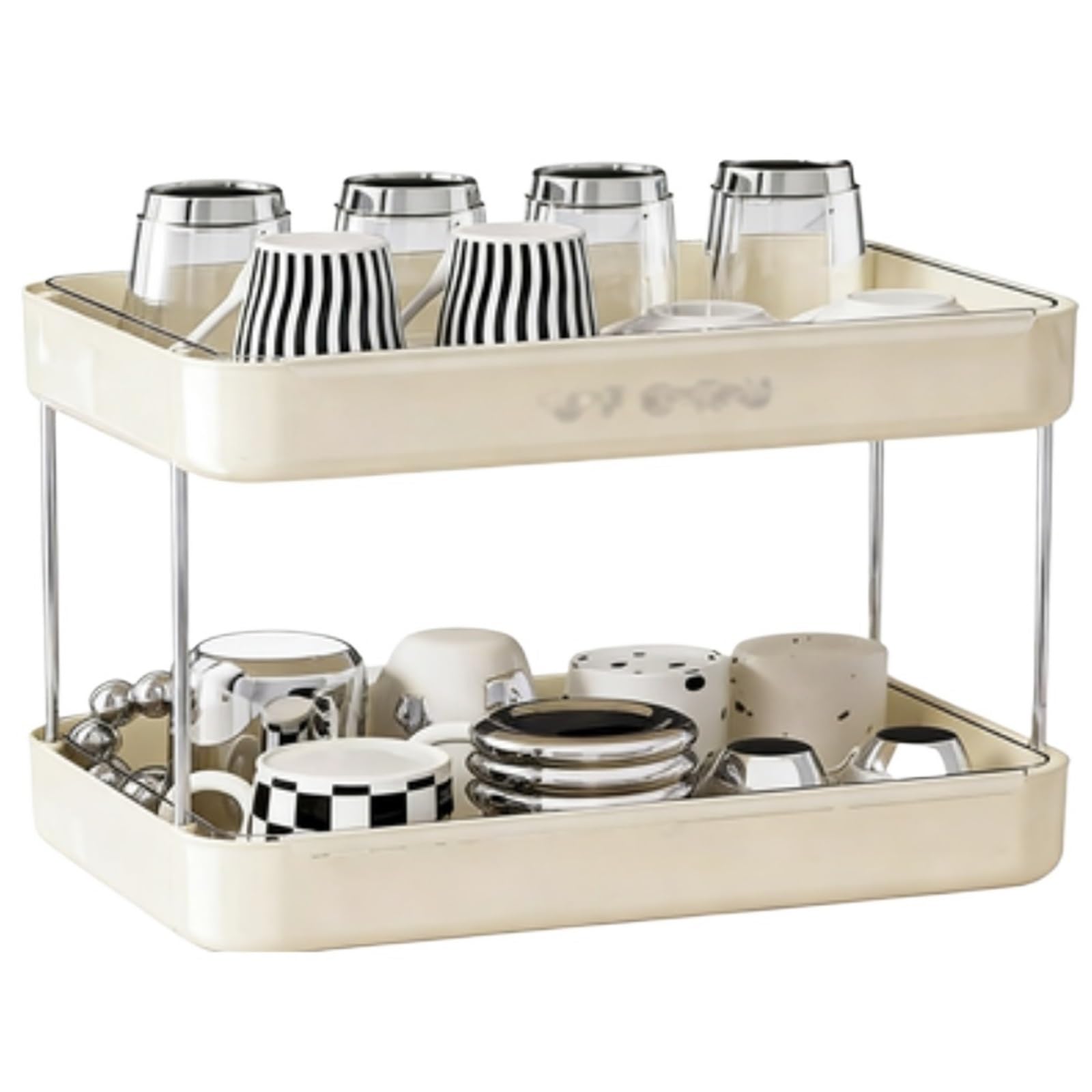 CYairong-22 Cup Display Shelf Cup Storage Rack Household Drainage Cabinet Neat Water Cups Coffee Mug Display Rack(White)