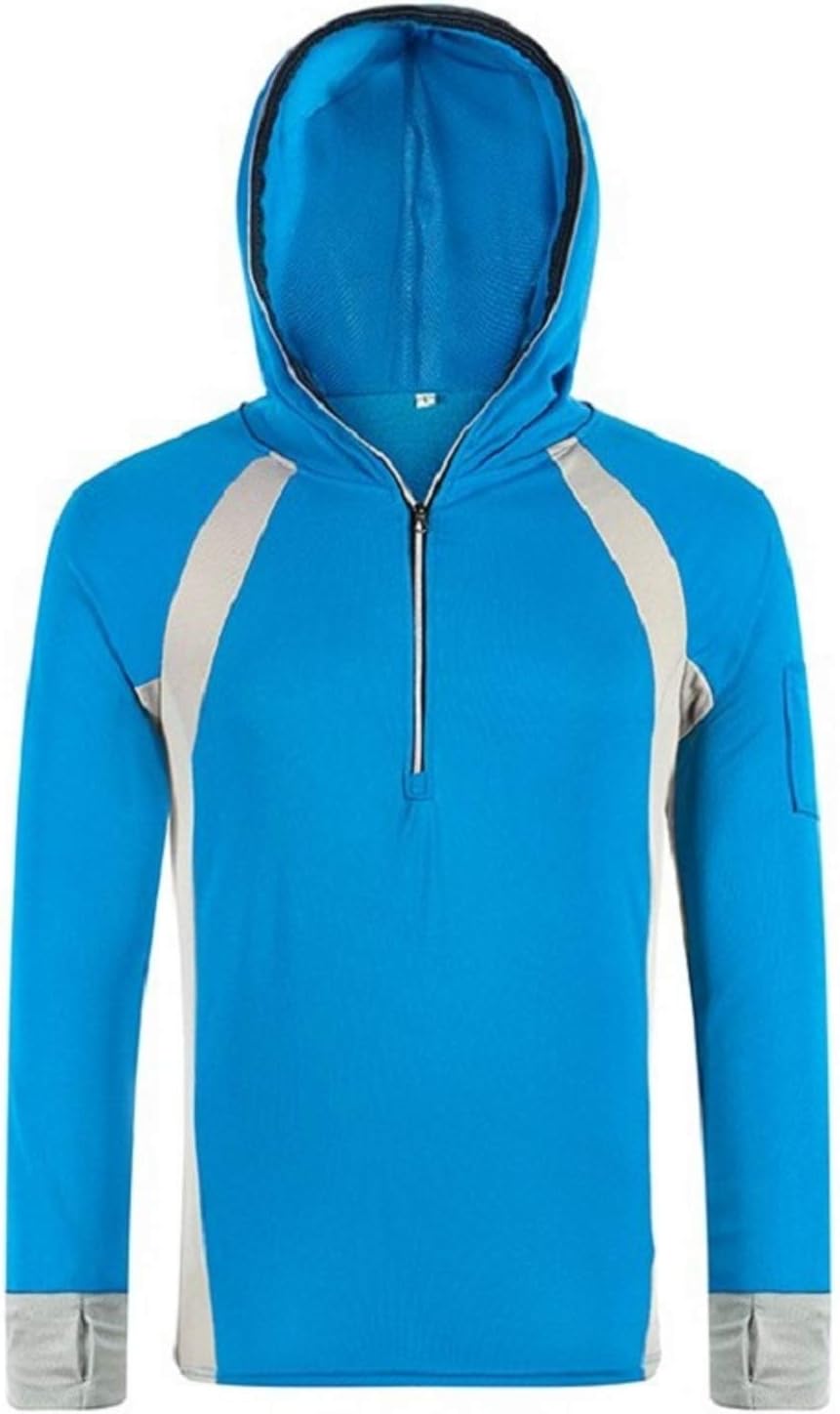 ESEL Men's UPF 50+ UV Protection Wick Moisture Management Quick Dry Full Zipper Long Sleeve Fishing Hoodie Outdoor Sun Shirt