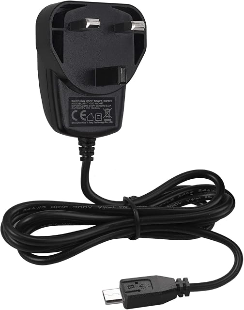 eSynic 5v 1A Micro USB Power Supply Adapter DC Power Adapter 5V 1A Power Adaptor Wall Mains Charger Cable Length 1.5m For Mobile Phone Smartphone/Tablet/Imuto 20000, Powerbank etc.