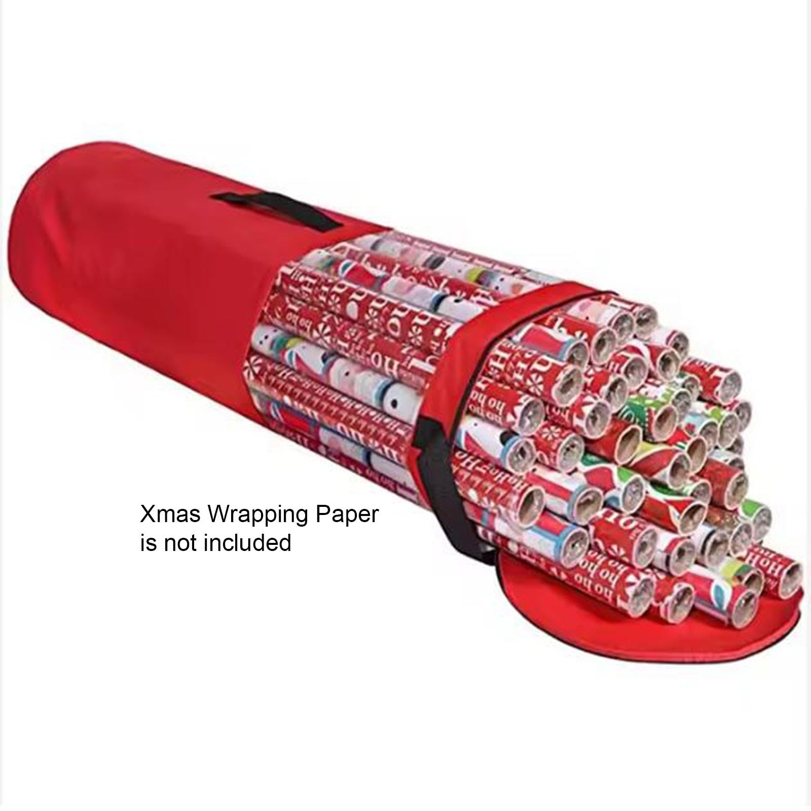 Mupingfenglan Geschenkpapier Aufbewahrungstasche Geschenkverpackungs Organizer Rollenaufbewahrung Halterung mit Robusten Griffen für Den Transport für Die Lagerung, Rot