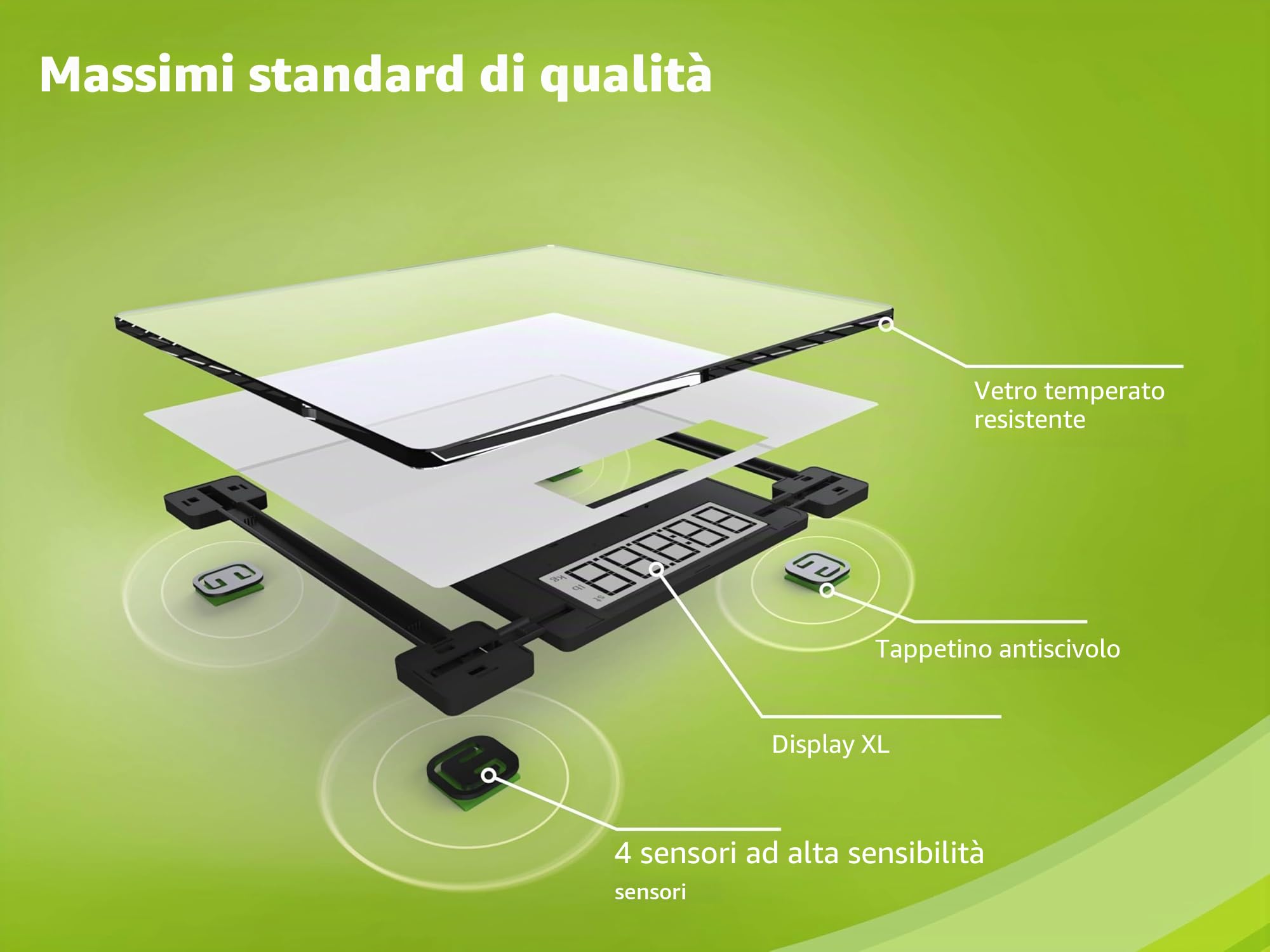 Soehnle Style Sense Comfort 100 Bilancia Pesapersone, Bilancia Precisa Lcd Fino A 180Kg, Bilancia Elettronica Pesapersone, Bianca, 35 X 34.5 X 3.5 Cm