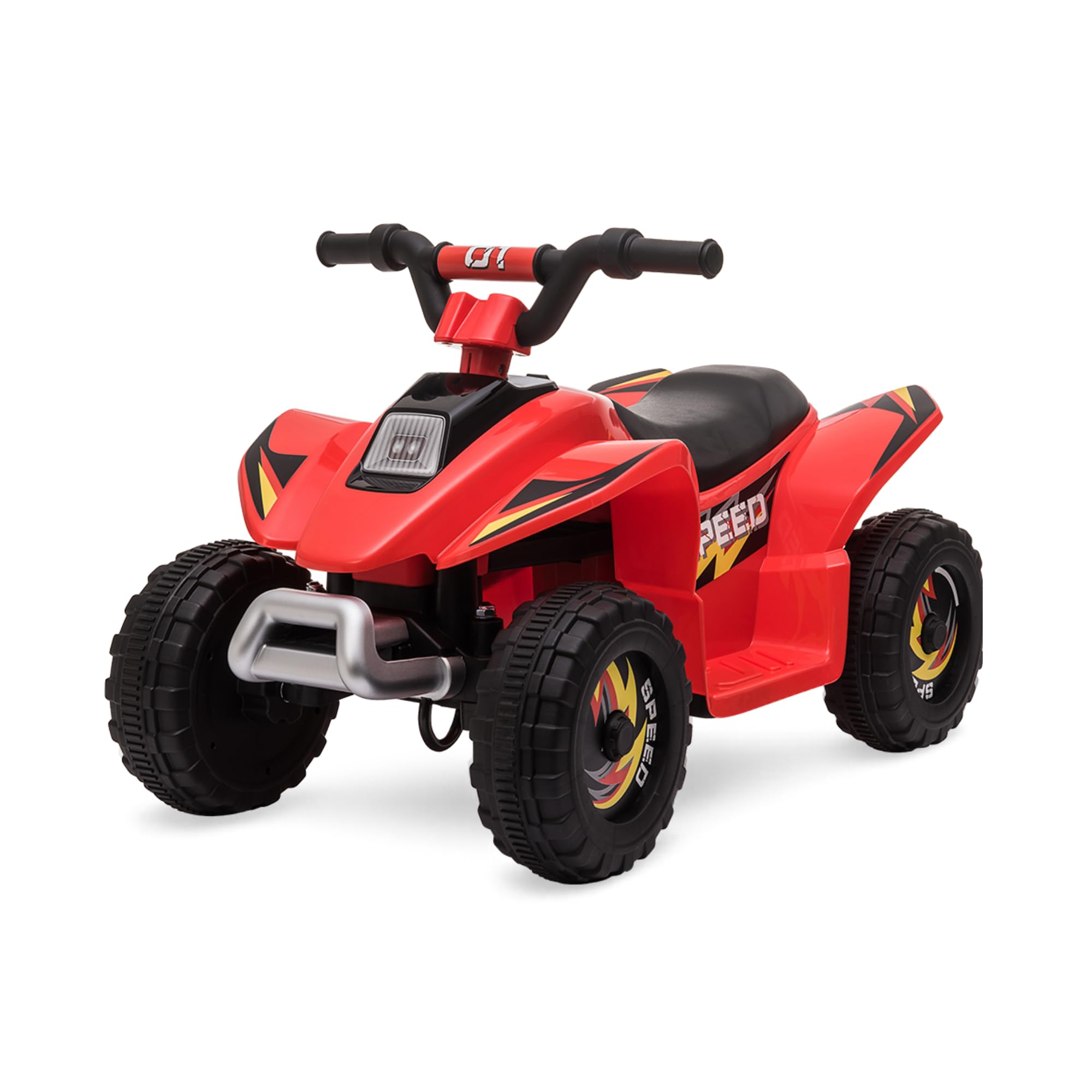 Straame 6V Electric Ride-On Quad Bike for Toddlers – ATV for Ages 18–36 Months, For-ward/Reverse, 4-Wheel Design, 1.9–3.8 km/h Speed, 72×40×45.5 cm (Red)