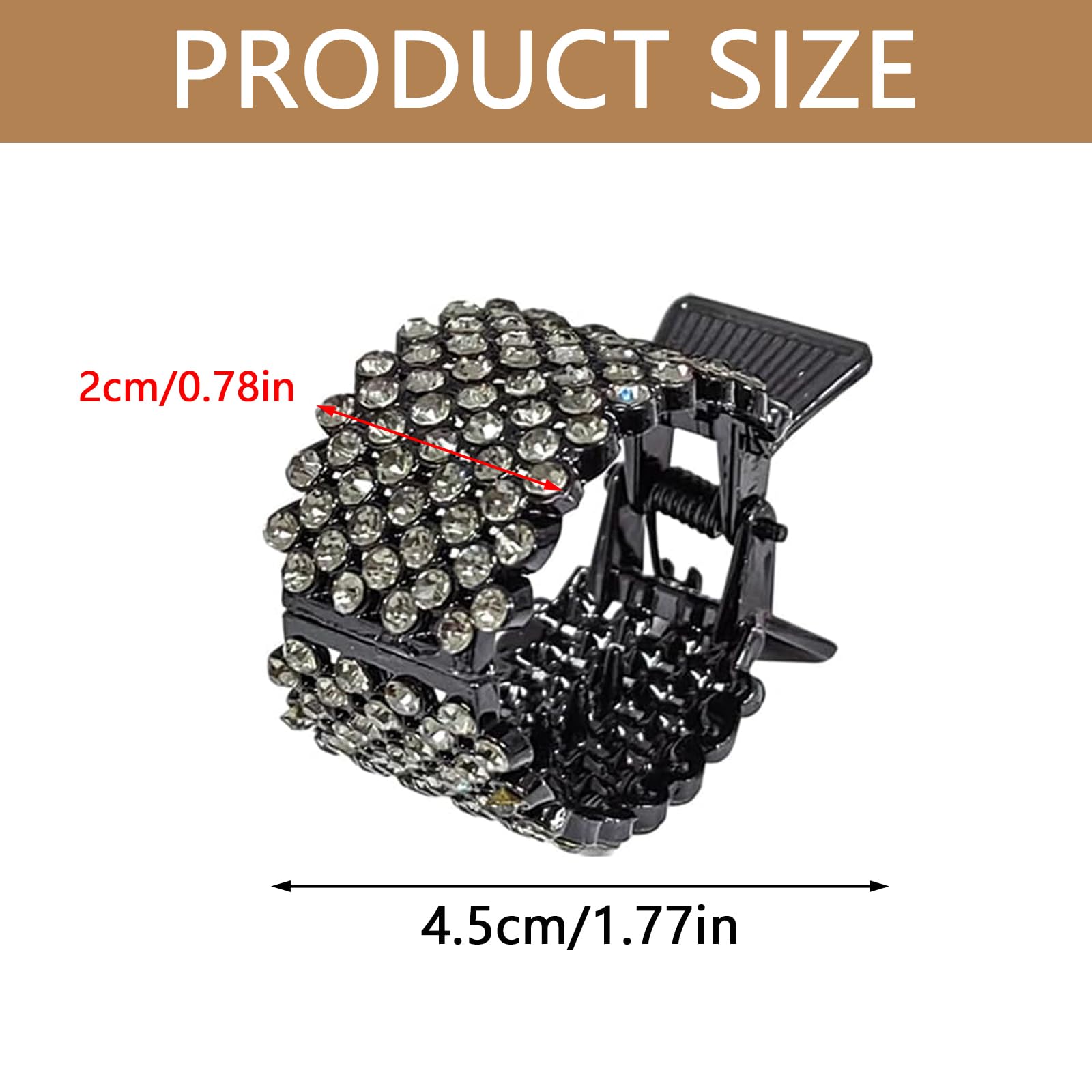 3Pcs Convenient Ponytail Clip Rhinestone High Ponytail Hair Clips Stylish Small Hair Claw Clips Nonslip Metal High Ponytail Hair Claw for Women Girls - Image 2