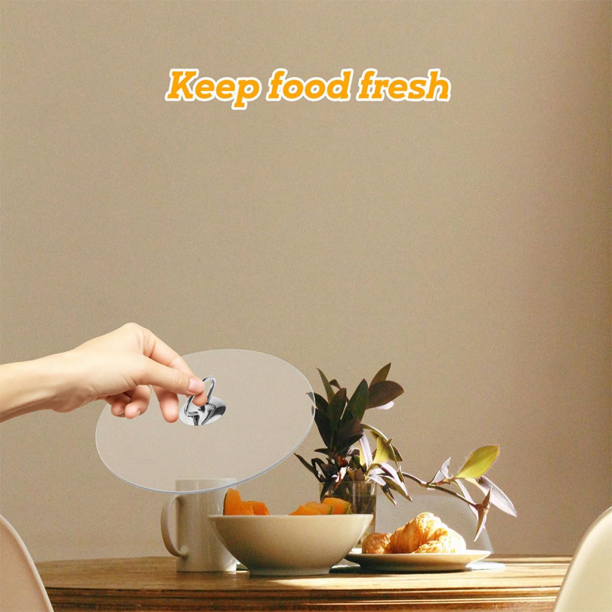SECFOU Tapa de Cristal Redonda para Sartén y Olla, Acero Inoxidable, Asa Resistente, Adecuado para Cocinar y Conservar Alimentos en Cocina
